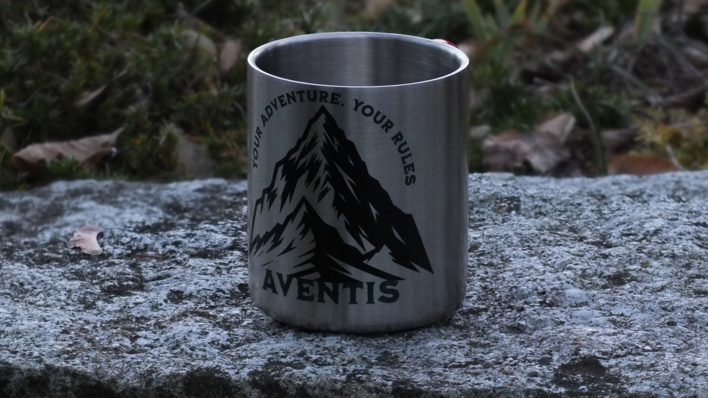 Edelstahl-Tasse mit Karabiner