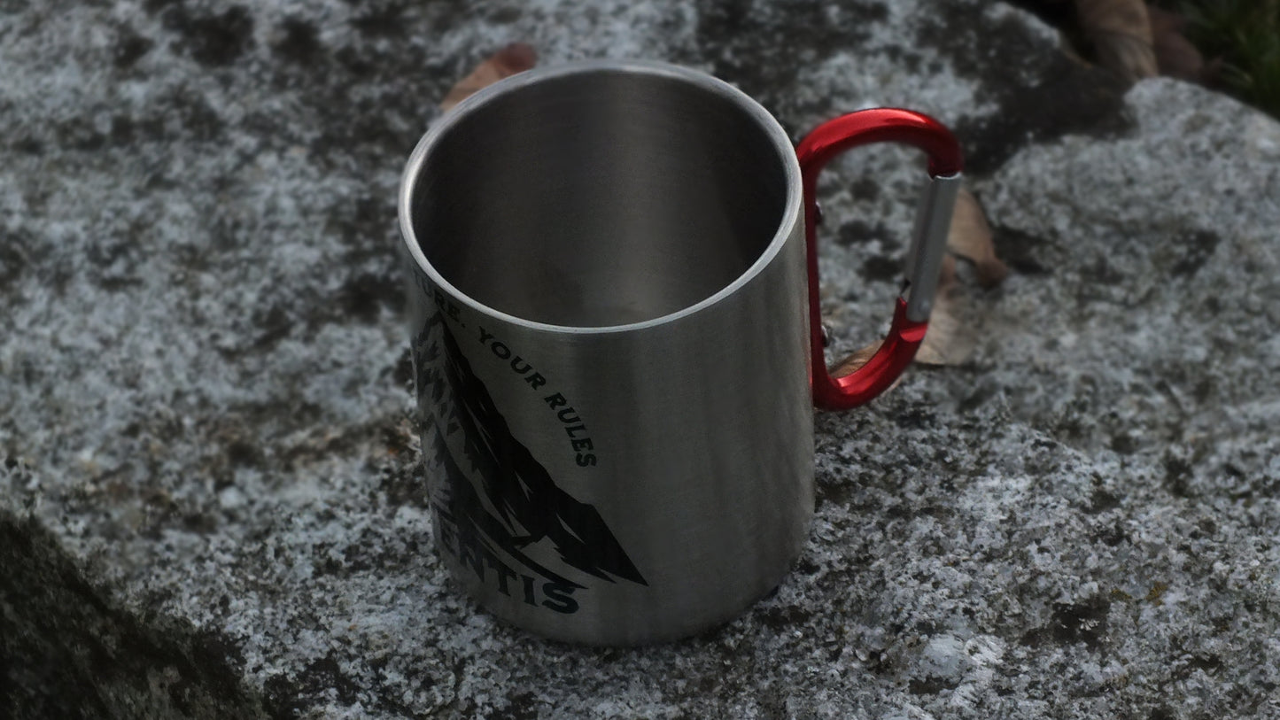 Edelstahl-Tasse mit Karabiner